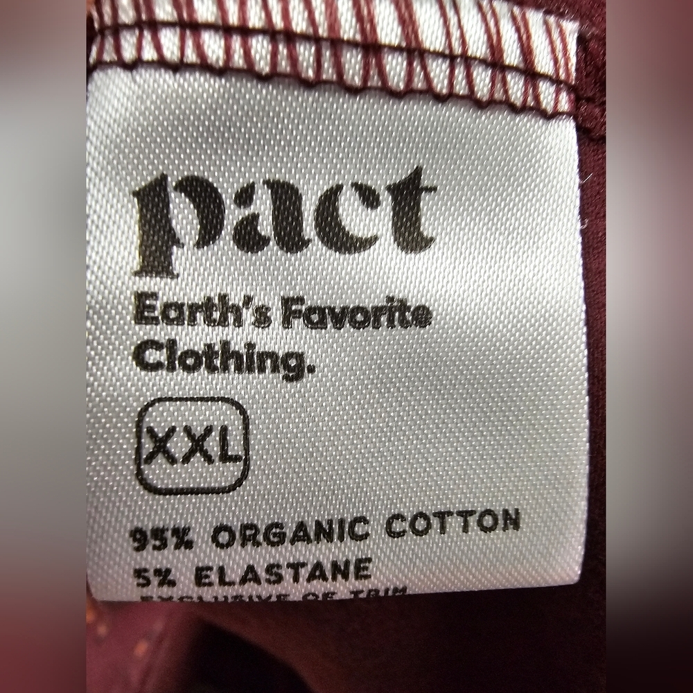 Pact Floral Dress Organic Cotton Stretch Burgundy Orange XXL Comfort Breathable - Picture 6 of 9